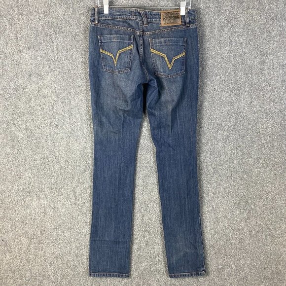 Volcom Straight Leg Skinny Jeans Women's Size 9 Denim Cotton Mid Rise - Picture 6 of 12